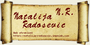 Natalija Radošević vizit kartica